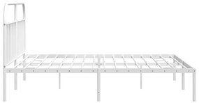 Estrutura de cama com cabeceira 193x203 cm metal branco