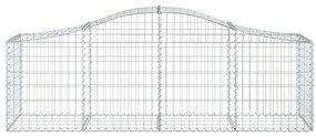 Cestos gabião arqueados 8 pcs 200x50x60/80 cm ferro galvanizado