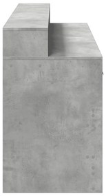 Secretária luzes LED 160x55x91 cm deriv. madeira cinza cimento