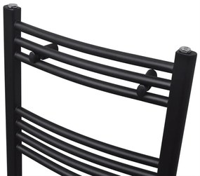 Aquecedor toalhas casa de banho curvo 480 x 480 mm preto
