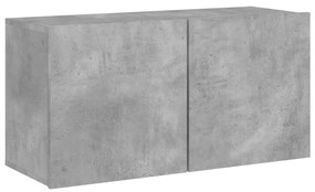 6 pcs móveis de parede p/ TV derivados de madeira cinza cimento