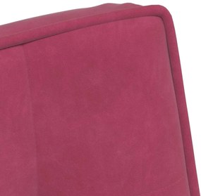 Cadeira de descanso com banco veludo vermelho tinto