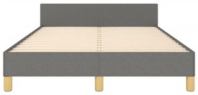 Estrutura de cama sem colchão cinza escuro 120x190 cm tecido