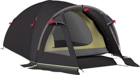 Outsunny Tenda Túnel para 2 Pessoas com Janelas Laterais e Gancho, em Poliéster 190T e PE, 3.3x1.9x1.2 m, Preto | Aosom Portugal