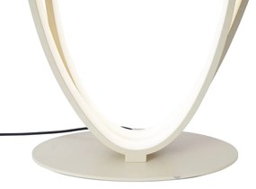 Candeeiro de pé de design bege com LED regulável em 3 níveis - Boomerang Design