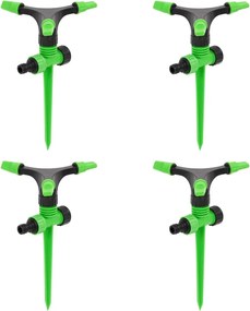 vidaXL Sprinklers rotativos 4 pcs 16x13,5x25,5 cm ABS/PP verde/preto