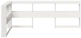 Estante cabeceira forma de L 90 cm madeira pinho maciça branco