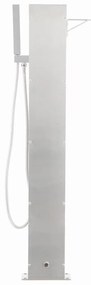 Duche de jardim com torneira 110 cm aço inoxidável