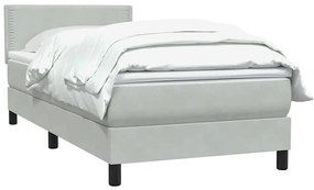 Cama com molas/colchão cinzento-claro 80x210 cm veludo