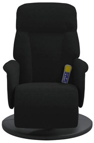 Cadeirão de massagens reclinável c/ apoio de pés veludo preto