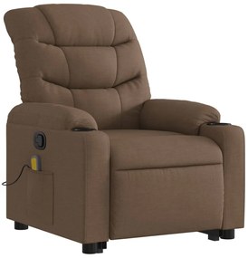 Poltrona reclinável massagens tecido castanho