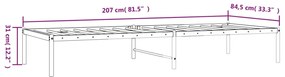Estrutura de cama 80x200 cm metal preto