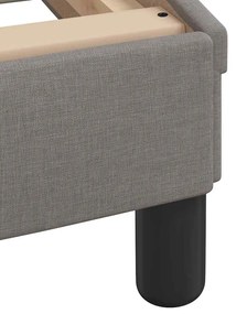 Cama sem colchão 140x190 cm tecido castanho-acinzentado