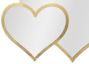 ESPELHO DE PAREDE GLAM CORAÇÃO DUPLO 65X2X50 CM DOURADO