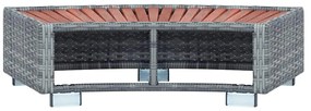 Degrau para spa em vime 92x45x25 cm cinzento