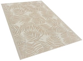 Tapete de exterior 120 x 180 cm padrão folhas de palmeira creme KOTA Beliani