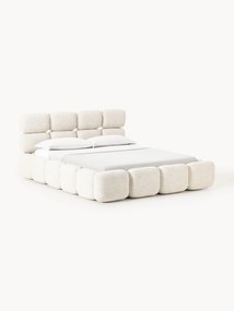 Cama estofada em bouclé com arrumação Tayla