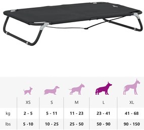 Cama para cães dobrável tecido oxford e aço antracite