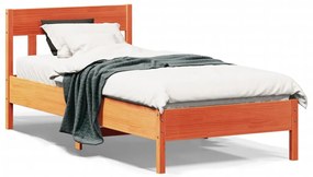 Cama sem colchão 100x200 cm pinho maciço castanho-mel