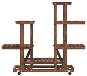 Suporte de plantas com rodas 95x25x101 cm abeto maciço