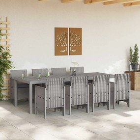 Conjunto de Jantar ao Ar Livre 9 pcs Branco 250 x 100 x 73 cm