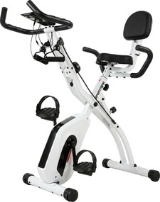 SPORTNOW Bicicleta Estática Dobrável com 8 Níveis de Resistência, Volante, Ecrã LCD, Bluetooth, Pulsómetro e Selim Ajustável | Aosom Portugal