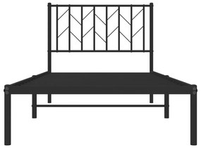 Estrutura de cama com cabeceira 90x190 cm metal preto