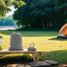 Cama de rede descanso jardim, 210 x 150 cm, capacidade de carga até 300 kg Cinzento