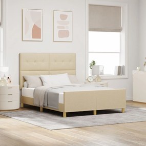 Estrutura de Cama Creme 140x200 cm da vidaXL em Tecido