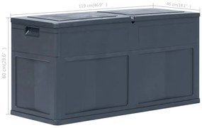 Caixa de arrumação para jardim 320 L preto