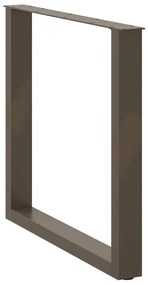 Pés para mesa de jantar em formato de U, 2 peças, aço natural, 90 x (7