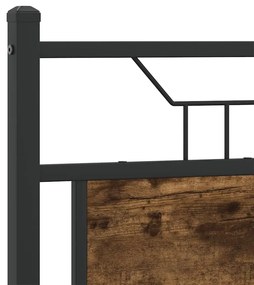 Cabeceira de cama 120 cm derivados madeira/aço carvalho fumado