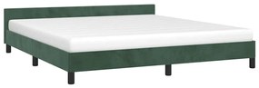 Estrutura de cama sem colchão 160x200 cm veludo verde-escuro