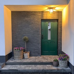 Luminária de teto exterior industrial preta 1 luz - Rotterdam