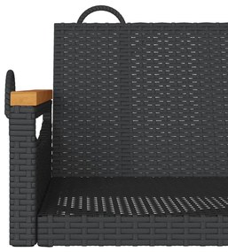 Banco baloiço 109x62x40 cm vime PE preto