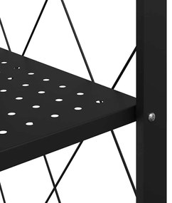 Prateleira de arrumação sobre rodas 71x34x88 cm aço preto