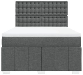 Cama com molas/colchão 140x200 cm tecido cinzento-escuro