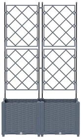 Vaso de Jardim com Treliça 2 pcs Cinzento-claro 80x40x143 cm