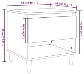 Mesa de cabeceira 50x46x50 cm derivados de madeira preto
