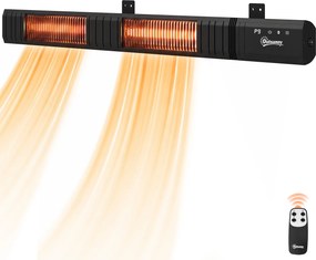 Aquecedor de Infravermelhos, 102,4 x 10 x 5,5 cm, Potência de 3000 W, Preto