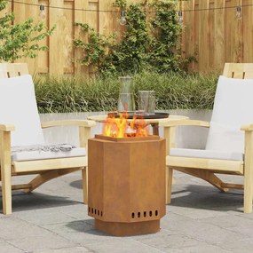 vidaXL Fire Pit Castanho 38 x 38 x 51 cm Aço corten