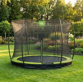 Trampolim de solo Silhouette ø244 cm com rede de segurança - verde