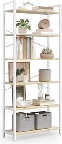 Estante sala, escritório 30 x 64 x 185,5 cm bege natural-branco