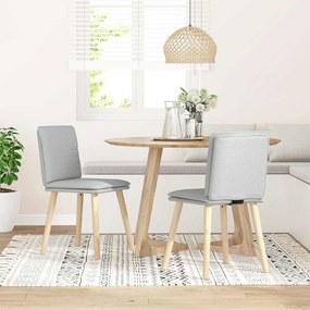 Cadeiras de jantar 2 pcs tecido cinza nuvem