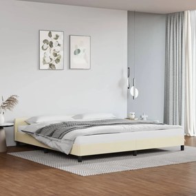 vidaXL Estrutura cama c/ cabeceira sem colchão 200x200 cm creme