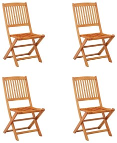 vidaXL Cadeiras de jardim dobráveis 4 pcs eucalipto maciço