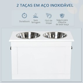 PawHut Comedouro Elevado para Cães Comedouro para Cães com 2 Tigelas d