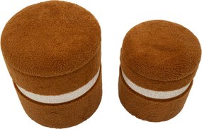PUFE COM ARMAZENAMENTO SAINT-MORITZ 2 PEÇAS Ø 40X47-32X38 CM CASTANHO