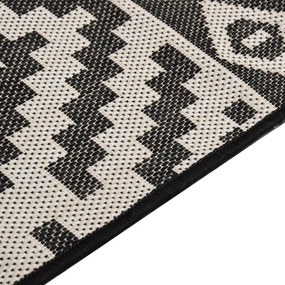 Tapete de tecido plano para exterior 160x230 cm riscas pretas