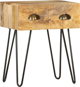 vidaXL Mesa de cabeceira 40x30x50 cm madeira de mangueira maciça